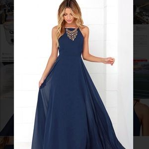 MYTHICAL KIND OF LOVE NAVY BLUE MAXI DRESS